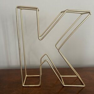 Gold Wire Monogram Letter K Decor